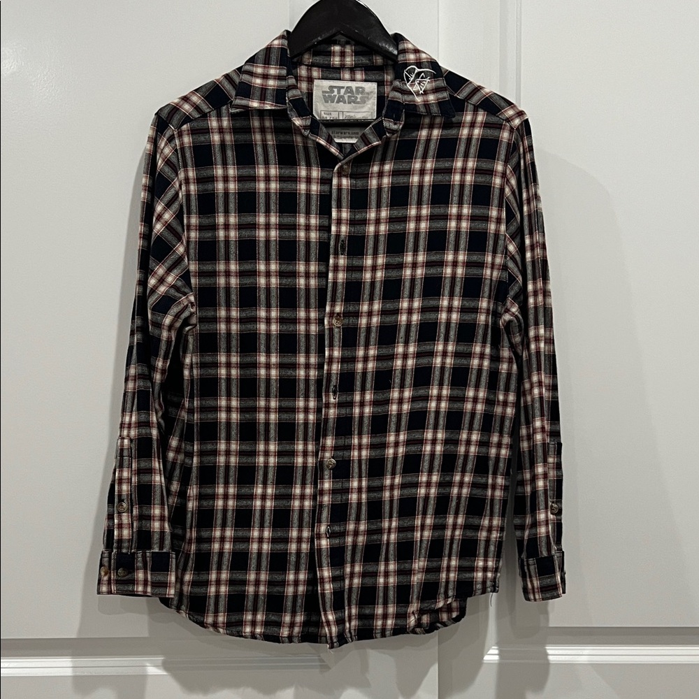 Star Wars Men's Checkered Shirt - Black and Cream